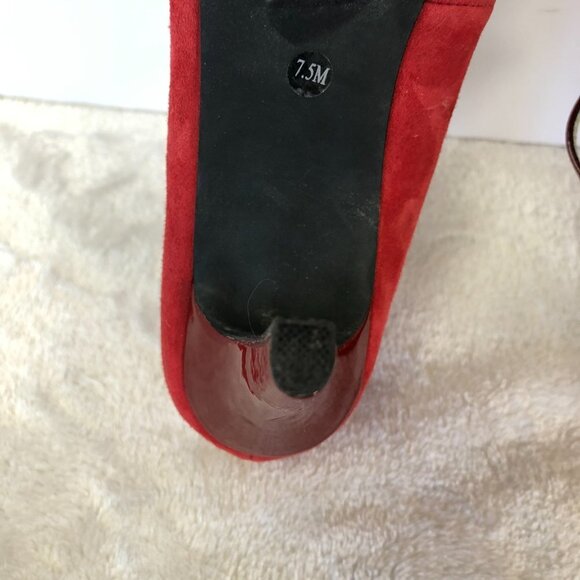Alfani Red Suede Platform Stiletto Pump Heels Size 7.5M - Picture 12 of 13